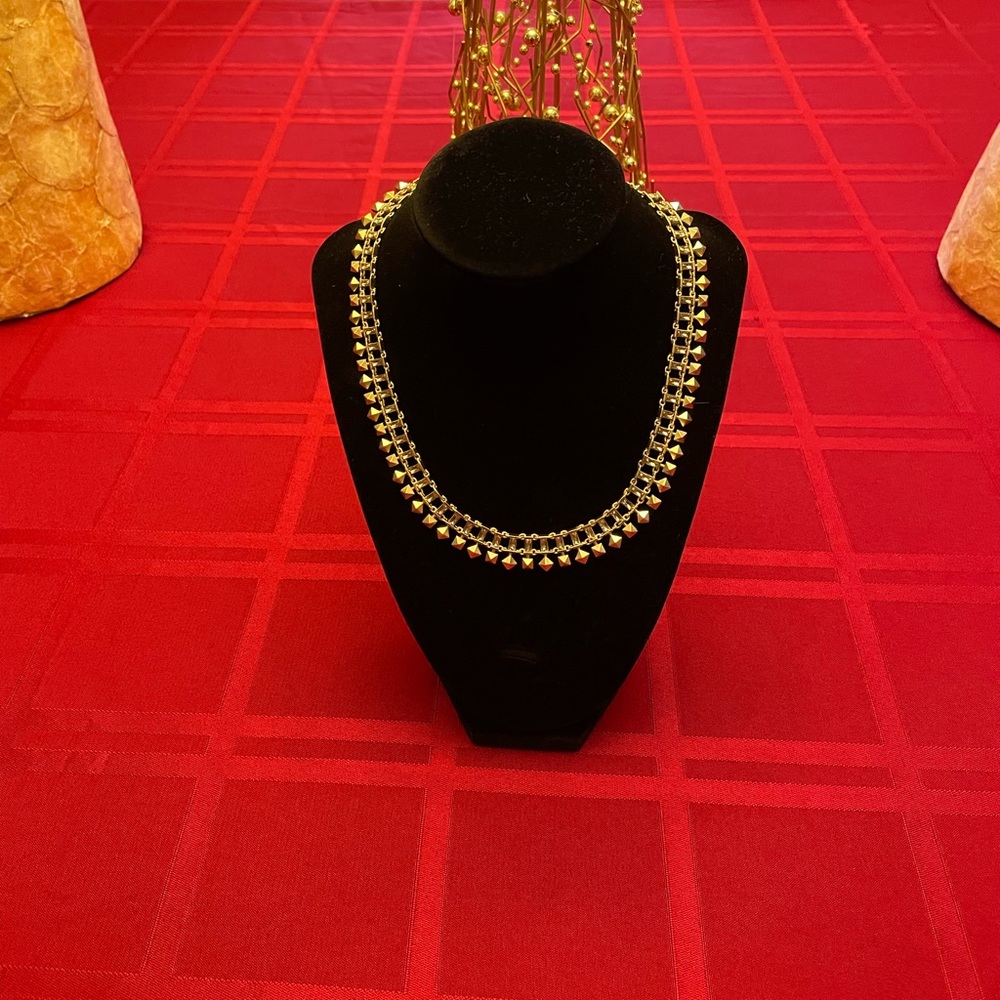 Kendra Scott Statement Necklace: adjustable, gold with crystals. Like new.